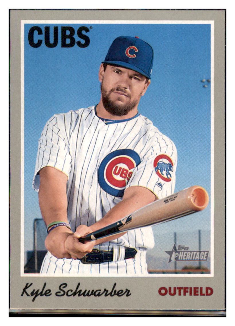 2019 Topps Heritage Kyle Schwarber Chicago Cubs #117 Baseball card TMH1C_1a simple Xclusive Collectibles