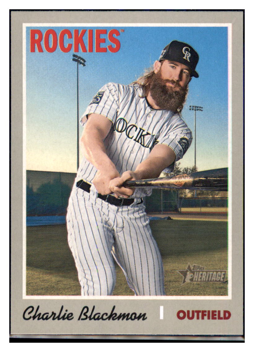 2019 Topps Heritage Charlie Blackmon Colorado Rockies #471 Baseball card TMH1C simple Xclusive Collectibles