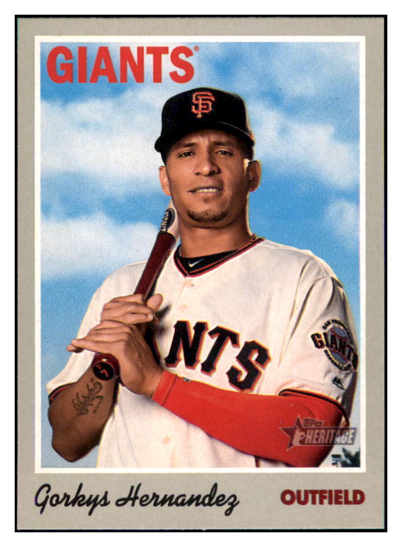 2019 Topps Heritage Gorkys Hernandez San Francisco Giants #58 Baseball
card TMH1C simple Xclusive Collectibles
