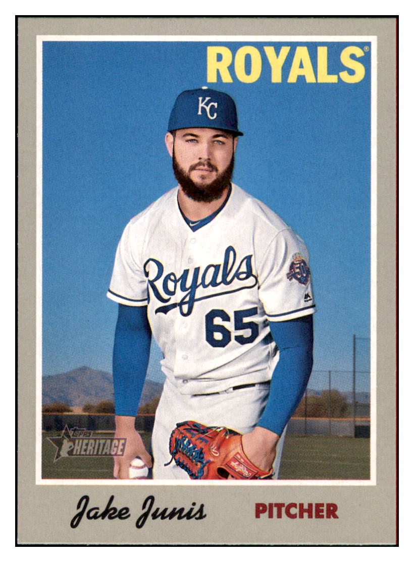 2019 Topps Heritage Jake Junis    Kansas City Royals #16 Baseball card   TMH1C simple Xclusive Collectibles   