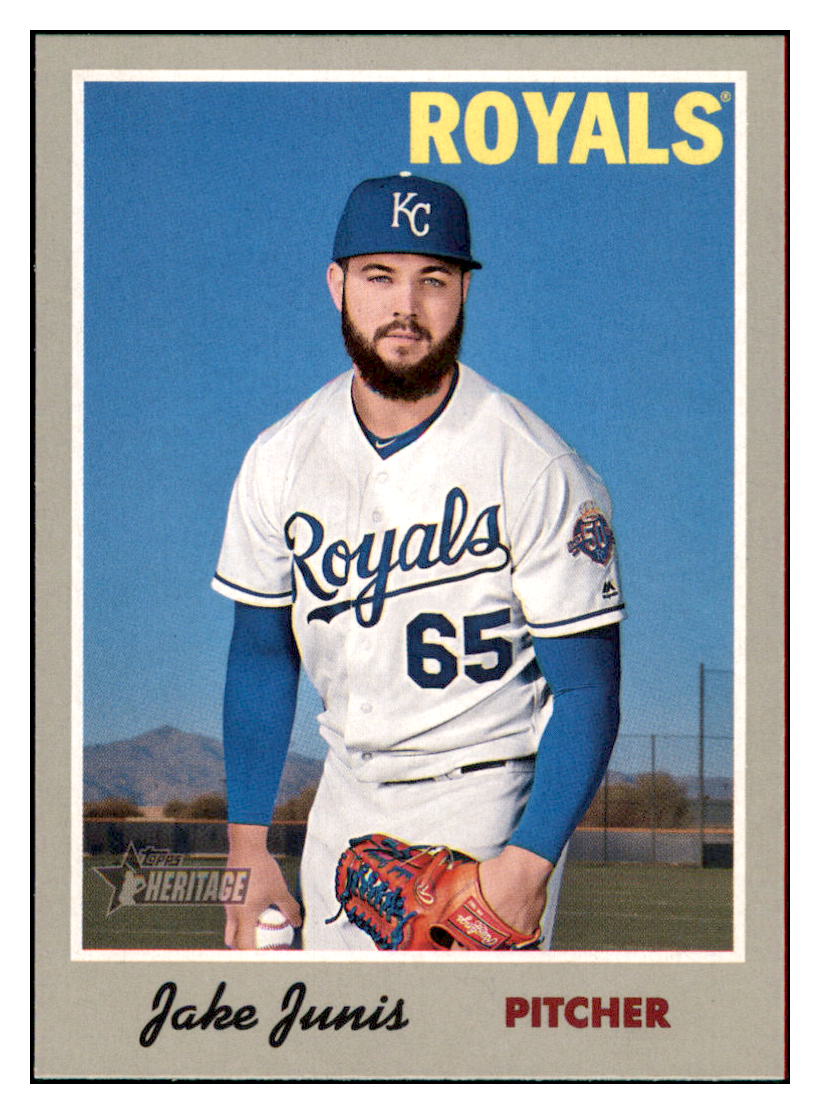 2019 Topps Heritage Jake Junis    Kansas City Royals #16 Baseball card   TMH1C simple Xclusive Collectibles