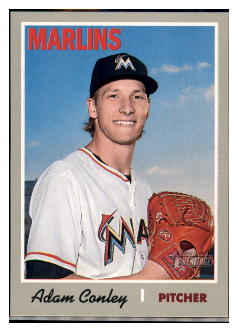 2019 Topps Heritage Adam Conley Miami Marlins #283 Baseball card TMH1C simple Xclusive Collectibles
