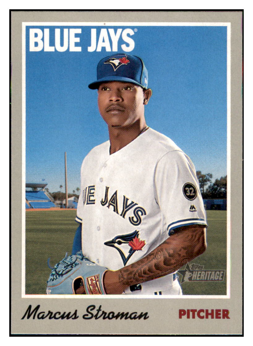 2019 Topps Heritage Marcus Stroman Toronto Blue Jays #124 Baseball card TMH1C simple Xclusive Collectibles