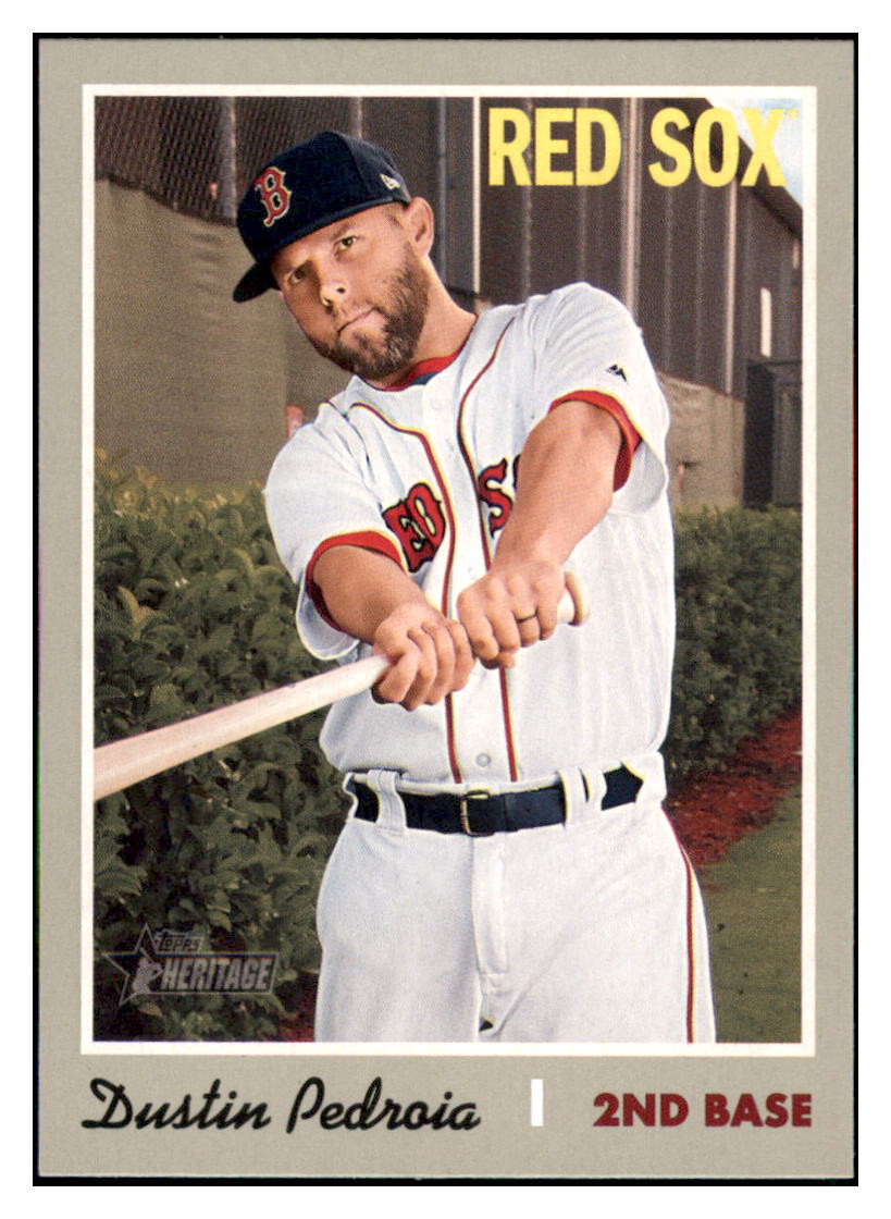 2019 Topps Heritage Dustin Pedroia Boston Red Sox #251 Baseball card TMH1C_1b simple Xclusive Collectibles
