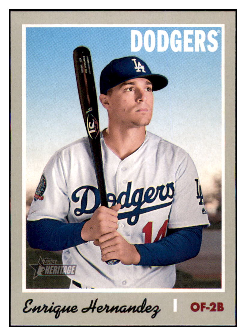 2019 Topps Heritage Enrique
Hernandez Los Angeles Dodgers #157
Baseball card TMH1C simple Xclusive Collectibles