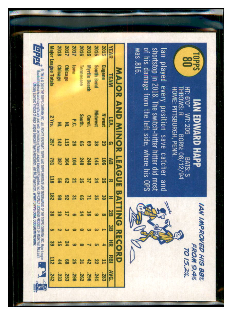2019 Topps Heritage Ian Happ Chicago Cubs #80 Baseball card TMH1C simple Xclusive Collectibles