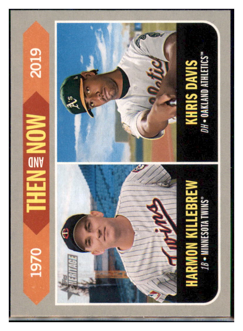 2019 Topps Heritage Harmon Killebrew /
  Khris Davis    Minnesota Twins /
  Oakland Athletics #TN-5 Baseball card  
  TMH1C simple Xclusive Collectibles