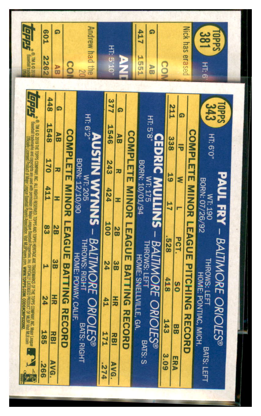 2019 Topps Heritage Andrew Velazquez /
Nick Ciuffo RC, RS Tampa Bay Rays
#381 Baseball card TMH1C_1a simple Xclusive Collectibles