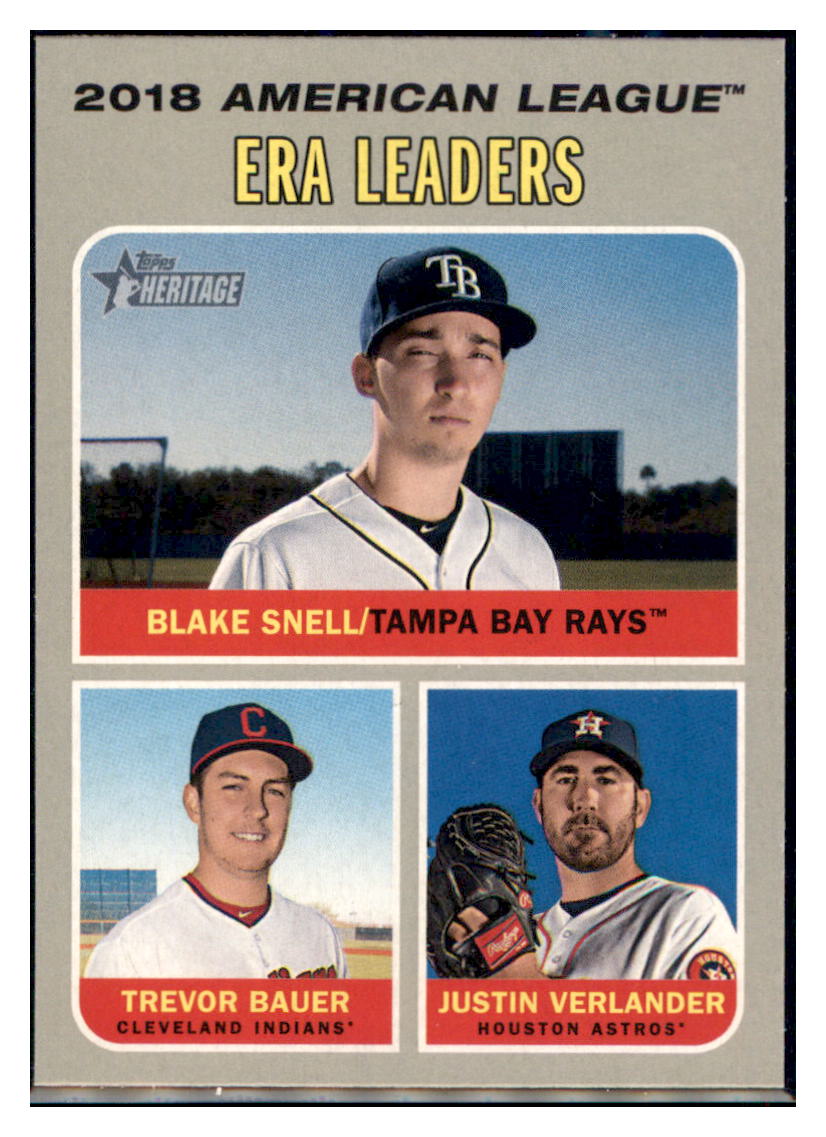 2019 Topps Heritage Justin Verlander /
Trevor Bauer / Blake Snell CPC, LL
Houston Astros / Cleveland Indians / Tampa Bay Rays #68 Baseball
card TMH1C_1b simple Xclusive Collectibles