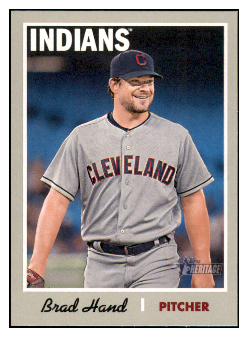 2019 Topps Heritage Brad Hand    Cleveland Indians #257 Baseball card   TMH1C simple Xclusive Collectibles