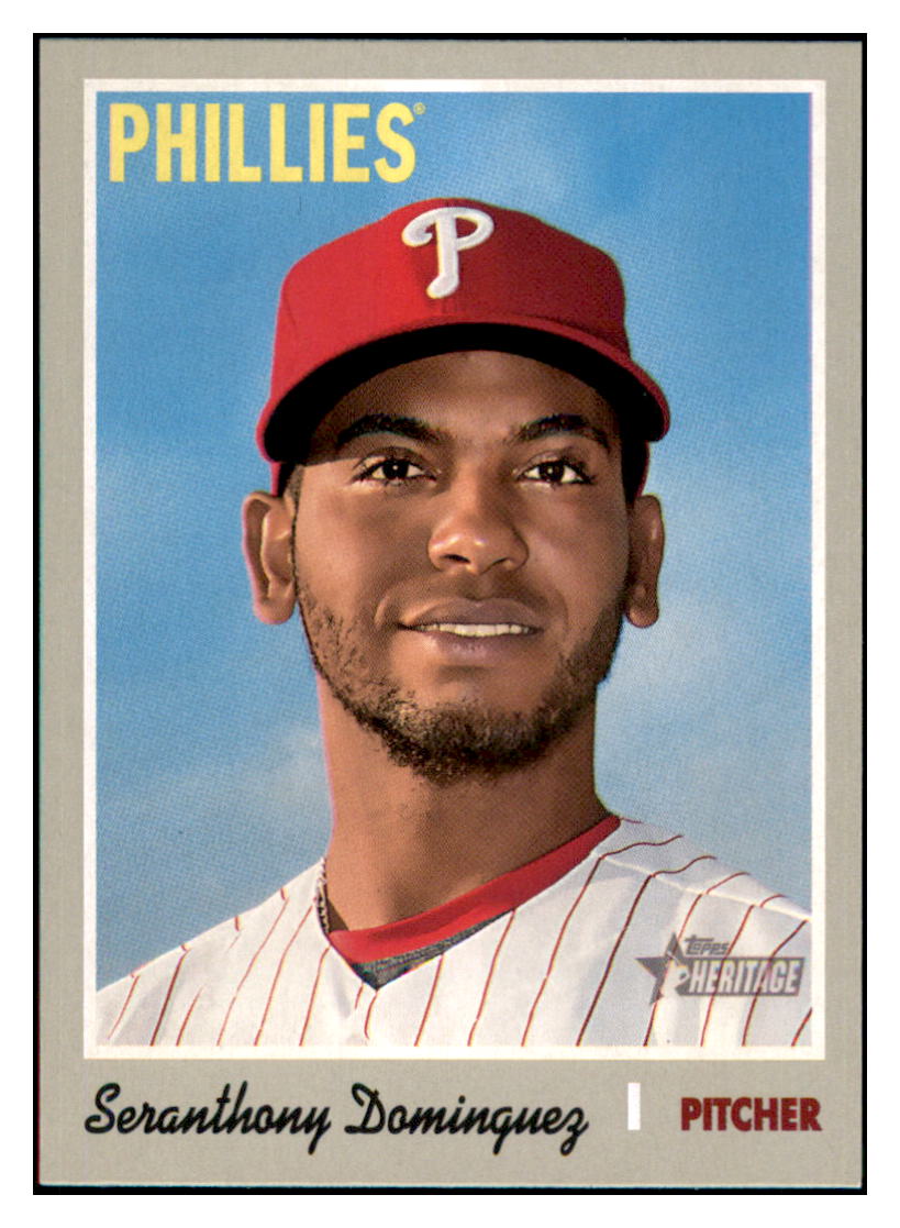2019 Topps Heritage Seranthony
Dominguez Philadelphia Phillies #302
Baseball card TMH1C simple Xclusive Collectibles