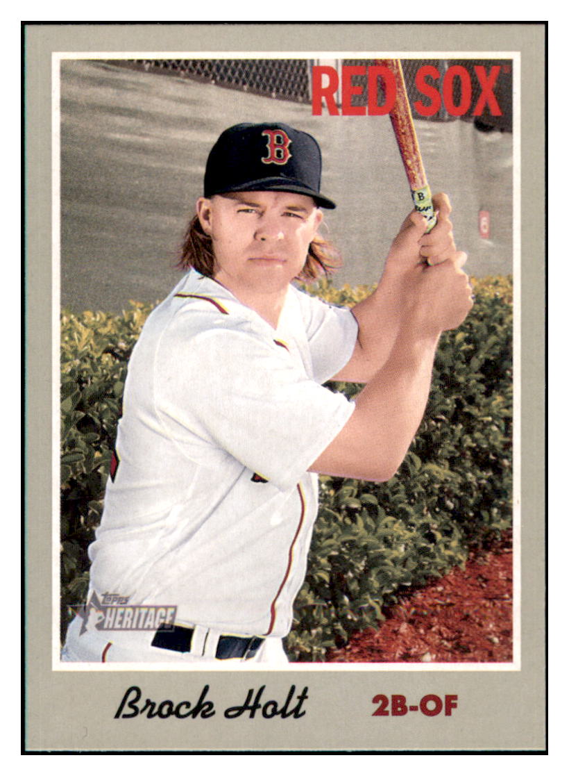 2019 Topps Heritage Brock Holt Boston Red Sox #39 Baseball card TMH1C simple Xclusive Collectibles
