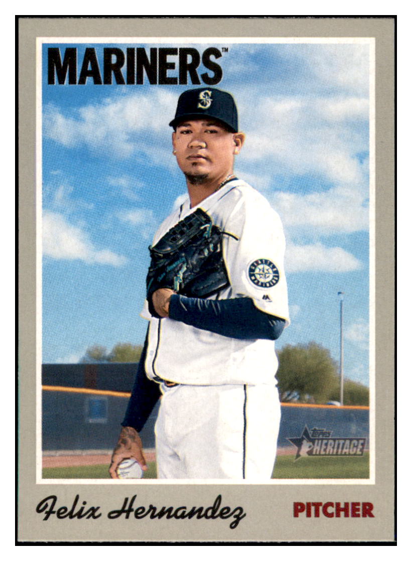 2019 Topps Heritage Felix Hernandez Seattle Mariners #2 Baseball card TMH1C simple Xclusive Collectibles