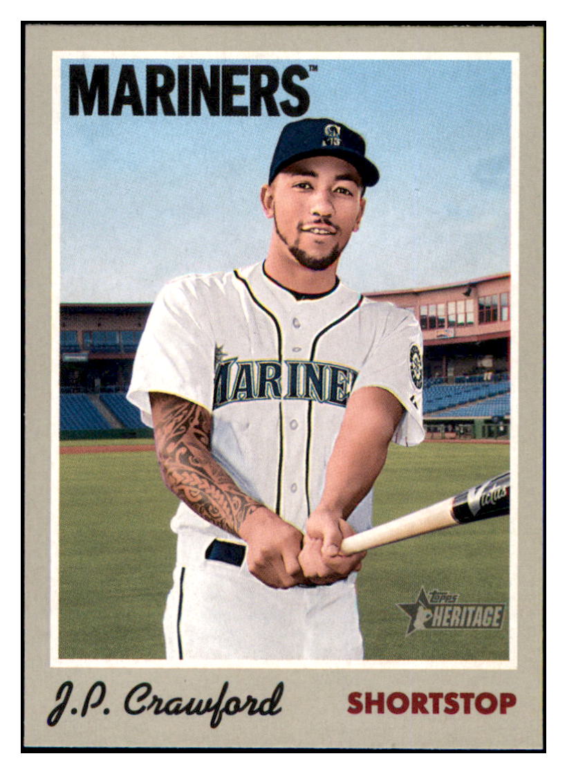 2019 Topps Heritage J.P. Crawford Seattle Mariners #90 Baseball card TMH1C simple Xclusive Collectibles