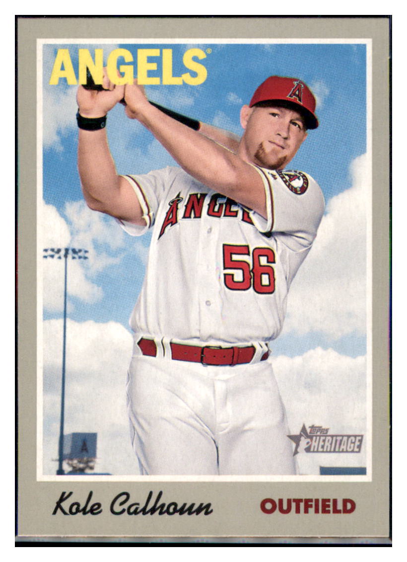 2019 Topps Heritage Kole Calhoun Los Angeles Angels #4 Baseball card TMH1C_1a simple Xclusive Collectibles