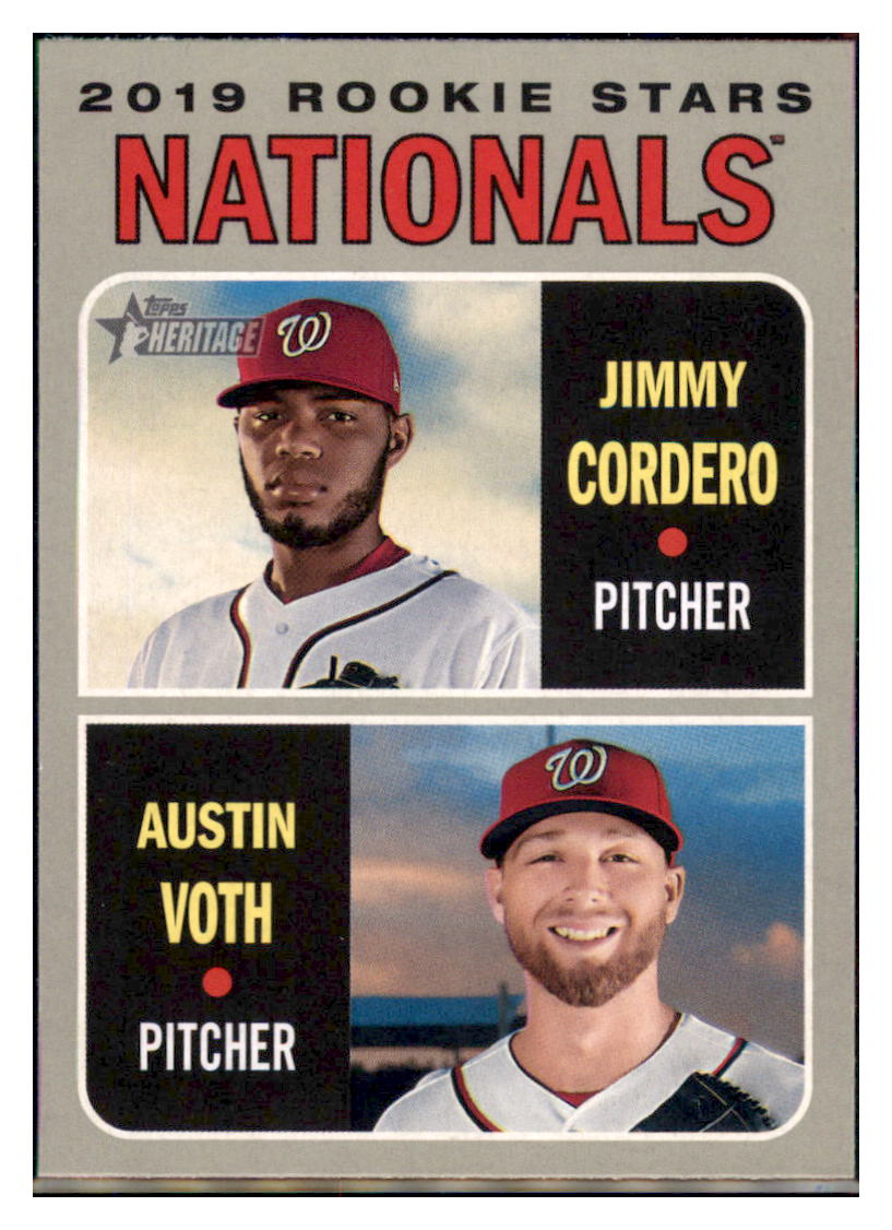 2019 Topps Heritage Austin Voth / Jimmy
  Cordero CPC, RC, RS    Washington
  Nationals #154 Baseball card   TMH1C_1a simple Xclusive Collectibles