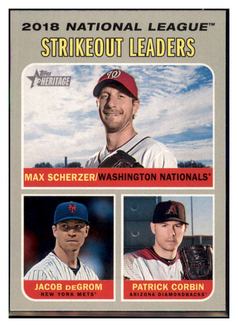 2019 Topps Heritage Jacob deGrom /
  Patrick Corbin / Max Scherzer CPC, LL   
  New York Mets / Arizona Diamondbacks / Washington Nationals #71
  Baseball card   TMH1C_1a simple Xclusive Collectibles
