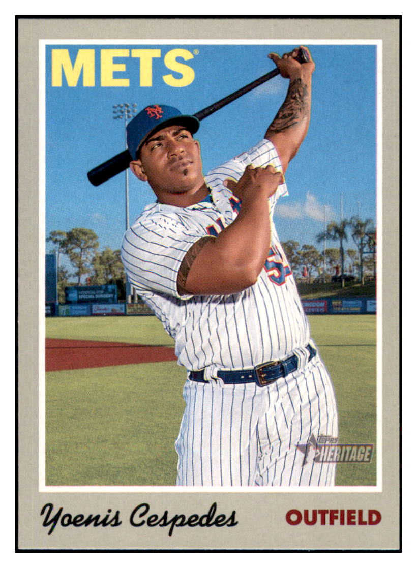 2019 Topps Heritage Yoenis Cespedes    New York Mets #50 Baseball card   TMH1C simple Xclusive Collectibles