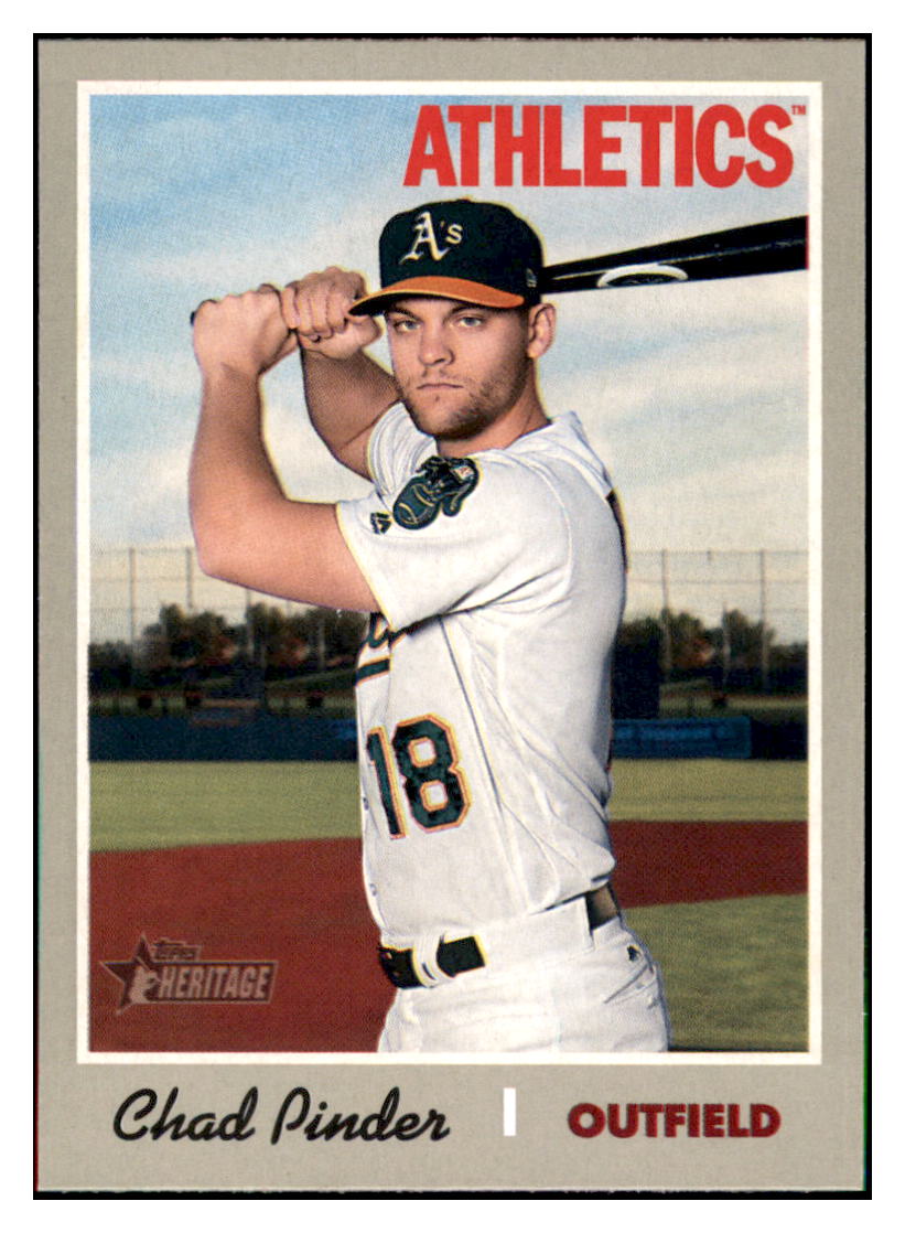 2019 Topps Heritage Chad Pinder Oakland Athletics #259 Baseball card TMH1C simple Xclusive Collectibles
