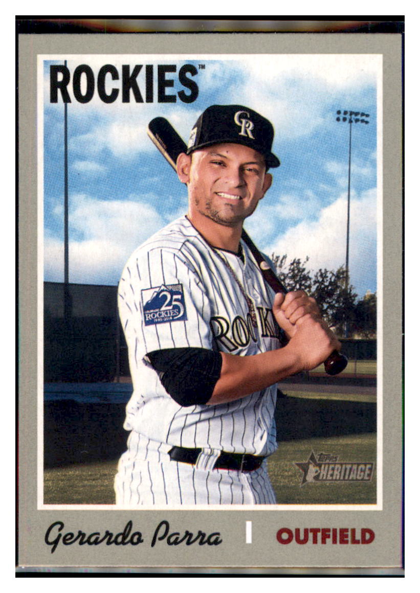 2019 Topps Heritage Gerardo Parra Colorado Rockies #248 Baseball card TMH1C_1a simple Xclusive Collectibles