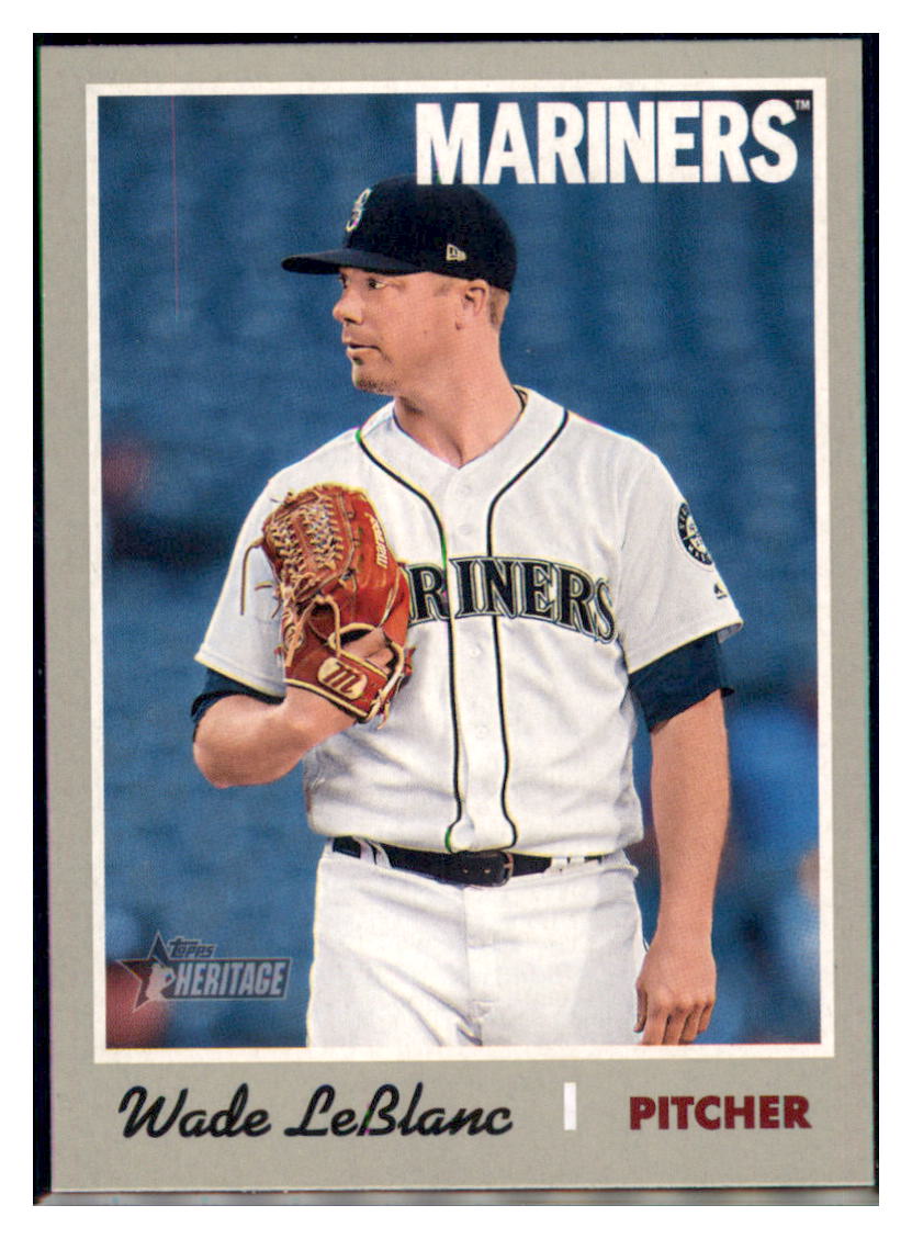 2019 Topps Heritage Wade LeBlanc Seattle Mariners #393 Baseball card TMH1C_1b simple Xclusive Collectibles