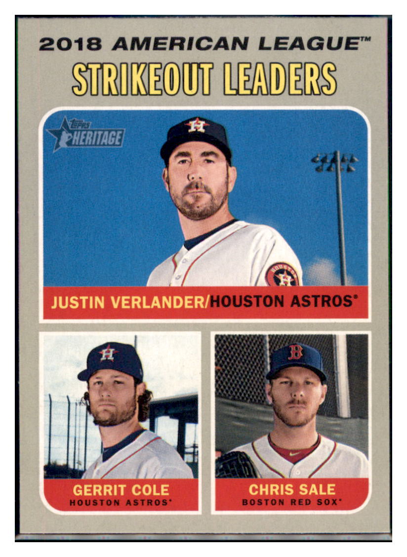 2019 Topps Heritage Chris Sale / Justin
Verlander / Gerrit Cole CPC, LL
Boston Red Sox / Houston Astros #72 Baseball card TMH1C_1a simple Xclusive Collectibles