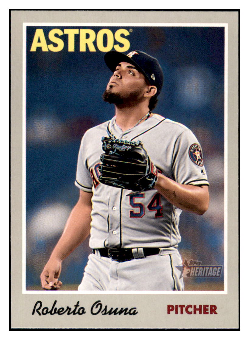 2019 Topps Heritage Roberto Osuna Houston Astros #15 Baseball card TMH1C simple Xclusive Collectibles
