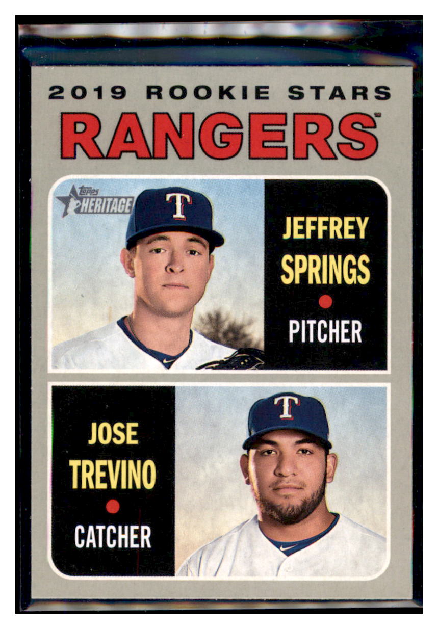 2019 Topps Heritage Jeffrey Springs /
Jose Trevino CPC, RC, RS Texas
Rangers #317 Baseball card TMH1C simple Xclusive Collectibles