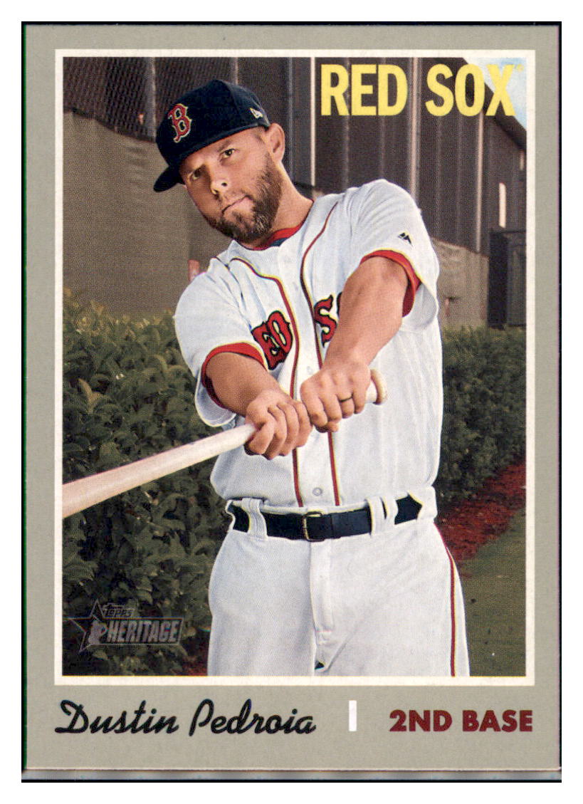 2019 Topps Heritage Dustin Pedroia Boston Red Sox #251 Baseball card TMH1C_1a simple Xclusive Collectibles