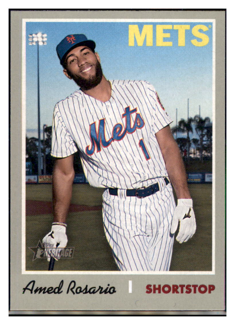 2019 Topps Heritage Amed Rosario New York Mets #498 Baseball card TMH1C simple Xclusive Collectibles