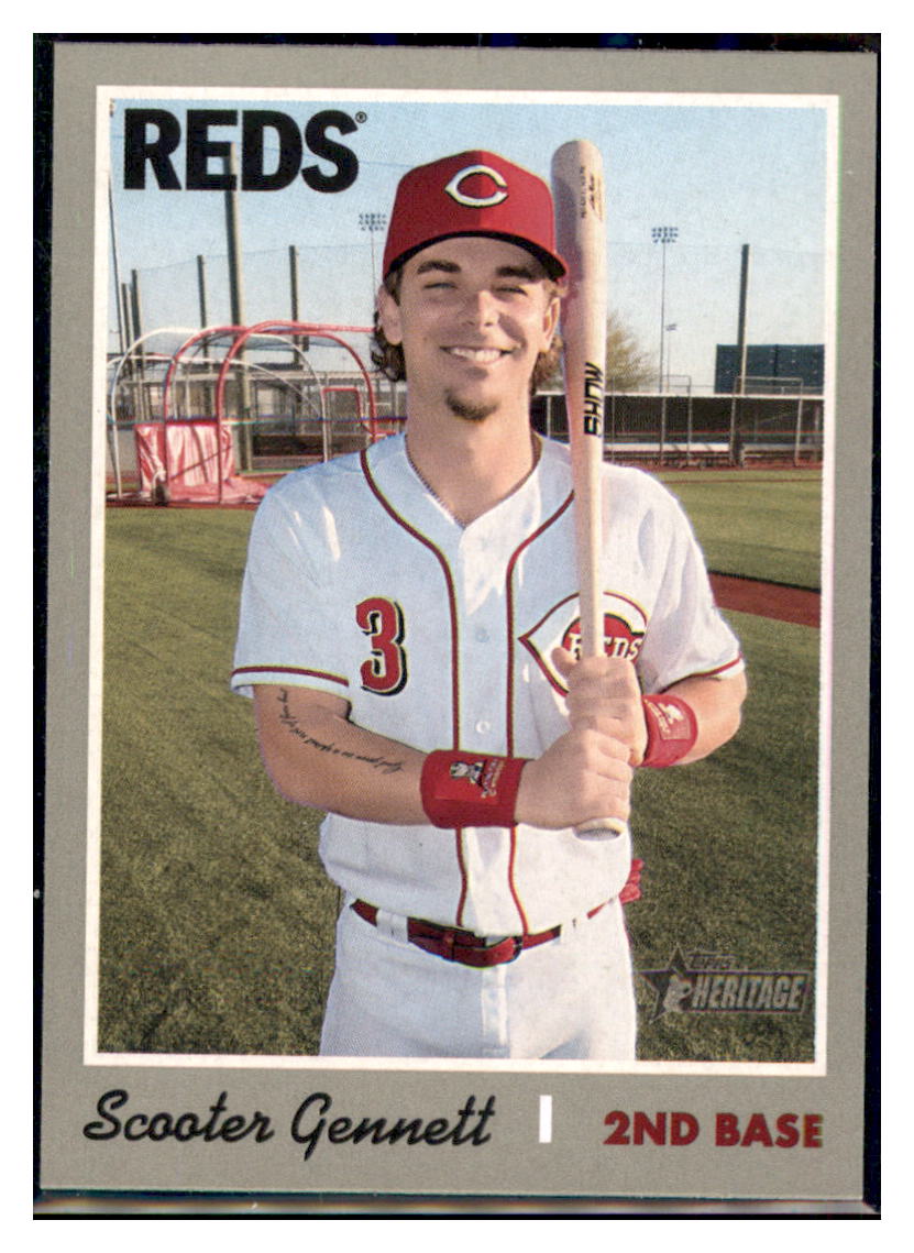 2019 Topps Heritage Scooter Gennett Cincinnati Reds #466 Baseball card TMH1C simple Xclusive Collectibles