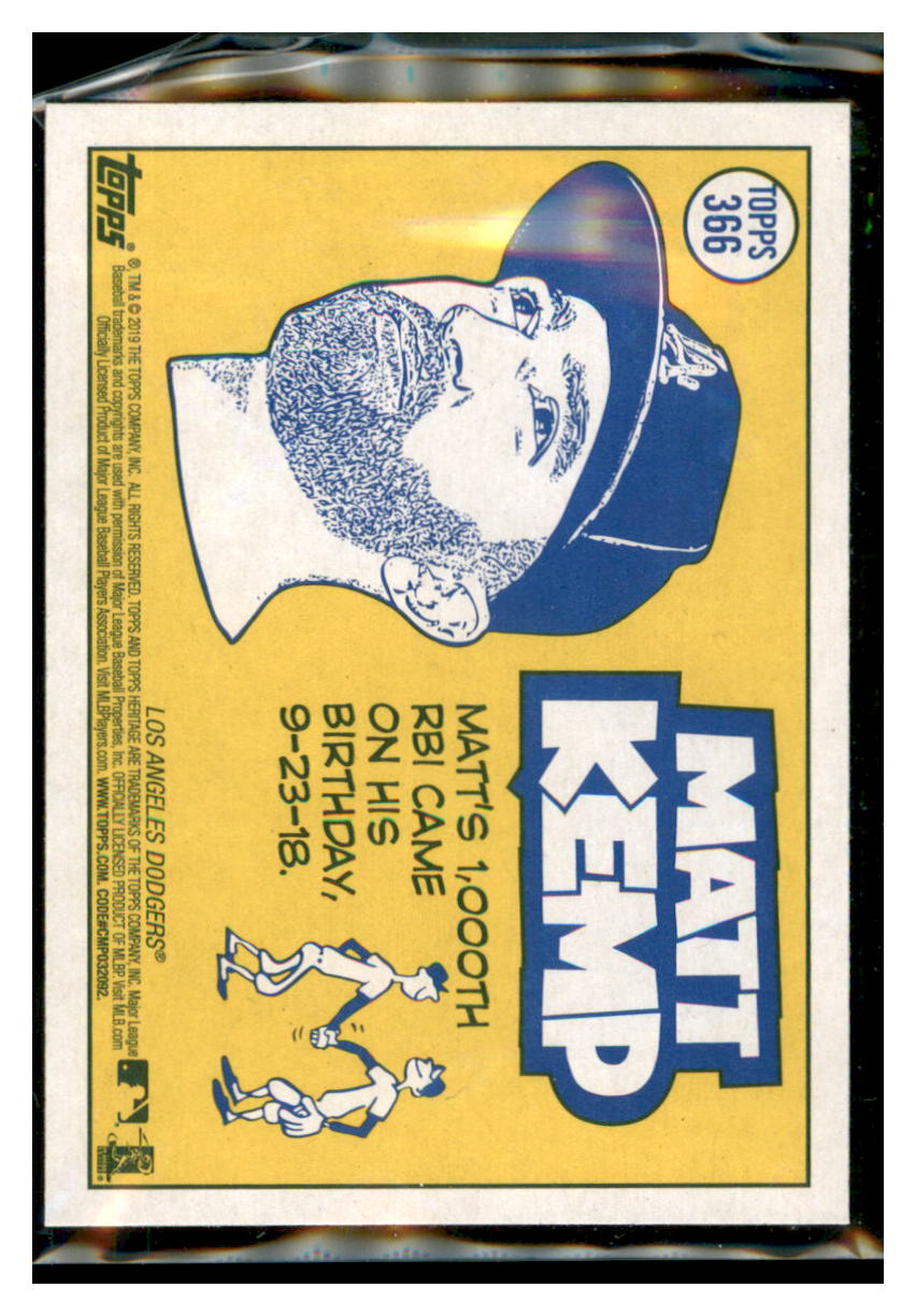 2019 Topps Heritage Matt Kemp Los Angeles Dodgers #366 Baseball card Sporting NewsTMH1C simple Xclusive Collectibles