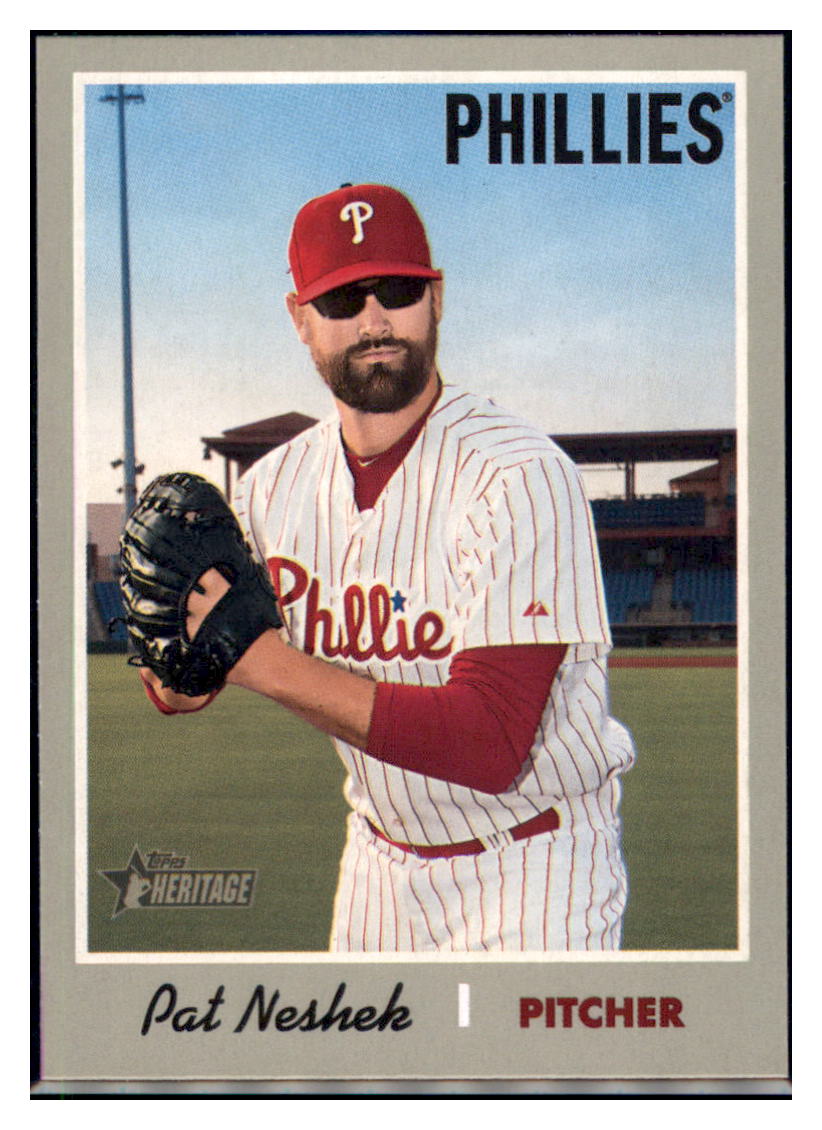 2019 Topps Heritage Pat Neshek Philadelphia Phillies #252 Baseball
card TMH1C simple Xclusive Collectibles