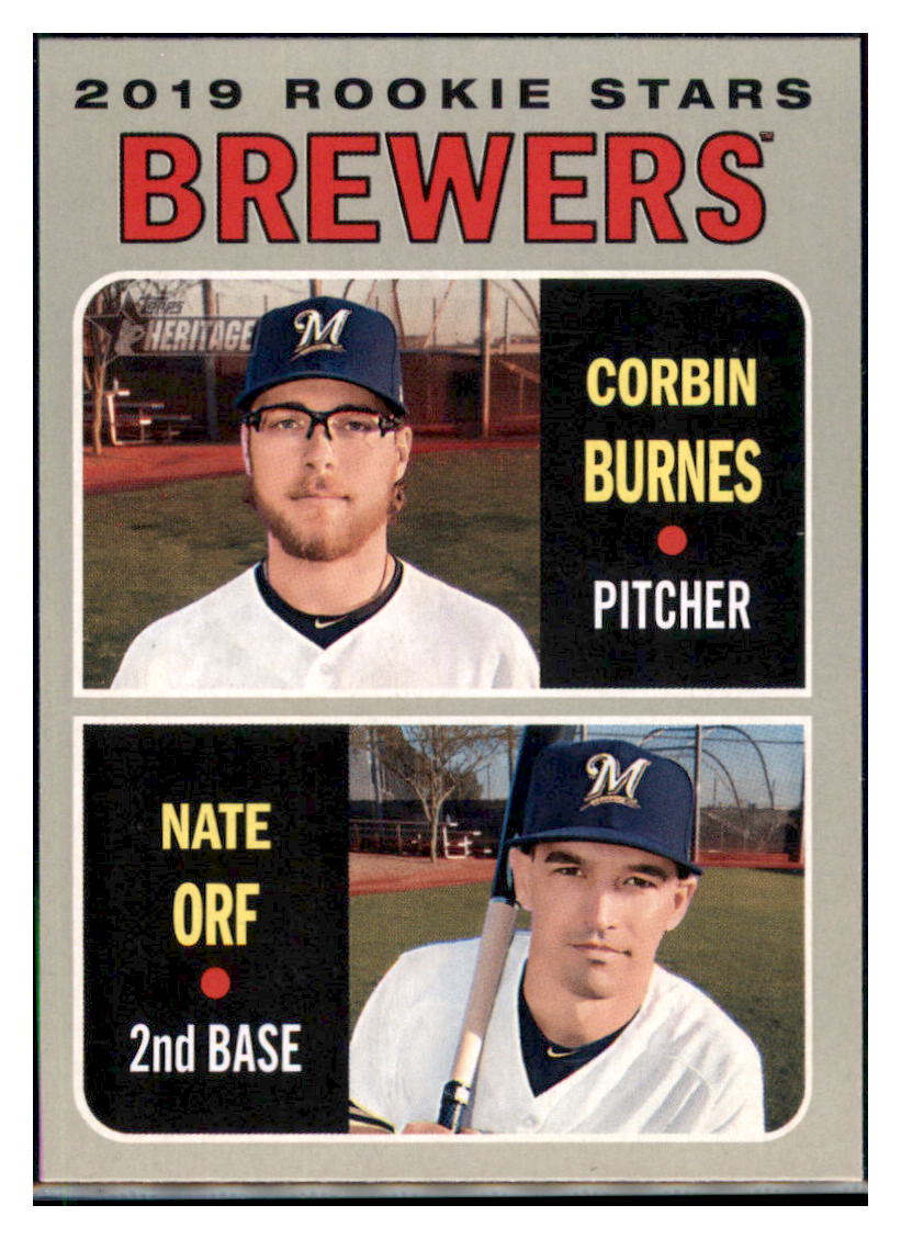 2019 Topps Heritage Nate Orf / Corbin
  Burnes CPC, RC, RS    Milwaukee Brewers
  #88 Baseball card   TMH1C_1a simple Xclusive Collectibles   