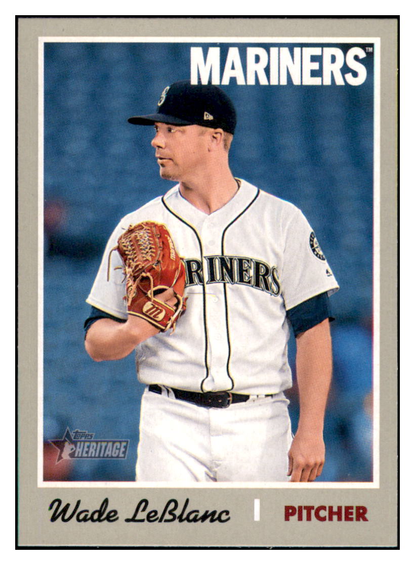 2019 Topps Heritage Wade LeBlanc Seattle Mariners #393 Baseball card TMH1C_1a simple Xclusive Collectibles