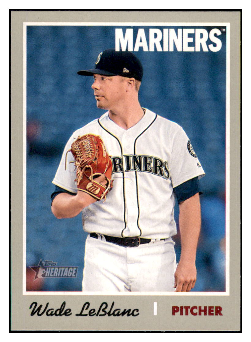 2019 Topps Heritage Wade LeBlanc    Seattle Mariners #393 Baseball card   TMH1C_1a simple Xclusive Collectibles   