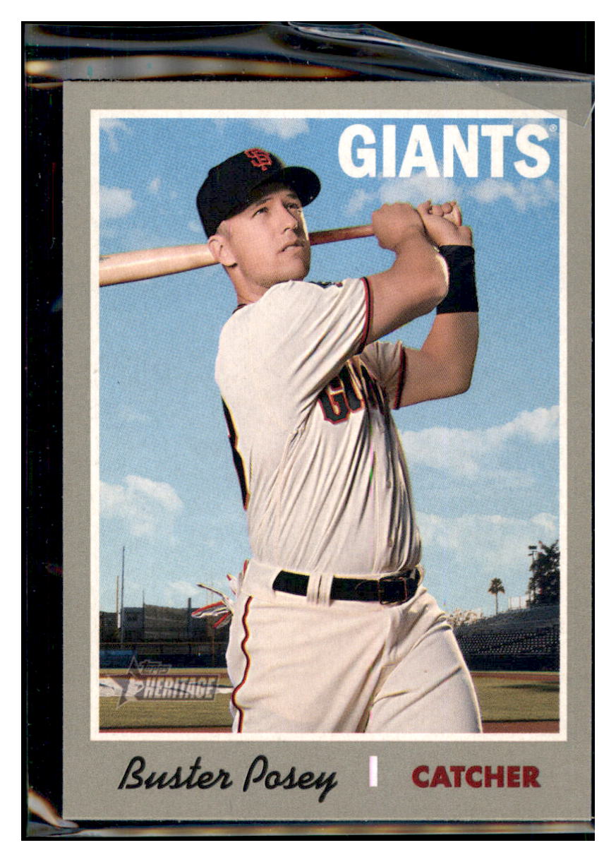 2019 Topps Heritage Buster Posey San Francisco Giants #445 Baseball
card TMH1C simple Xclusive Collectibles