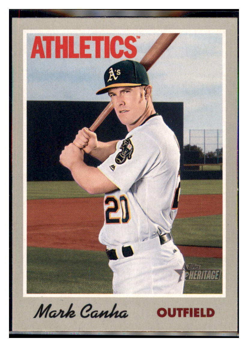 2019 Topps Heritage Mark Canha Oakland Athletics #102 Baseball card TMH1C simple Xclusive Collectibles