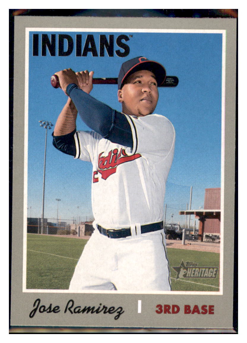 2019 Topps Heritage Jose Ramirez    Cleveland Indians #491 Baseball card   TMH1C simple Xclusive Collectibles
