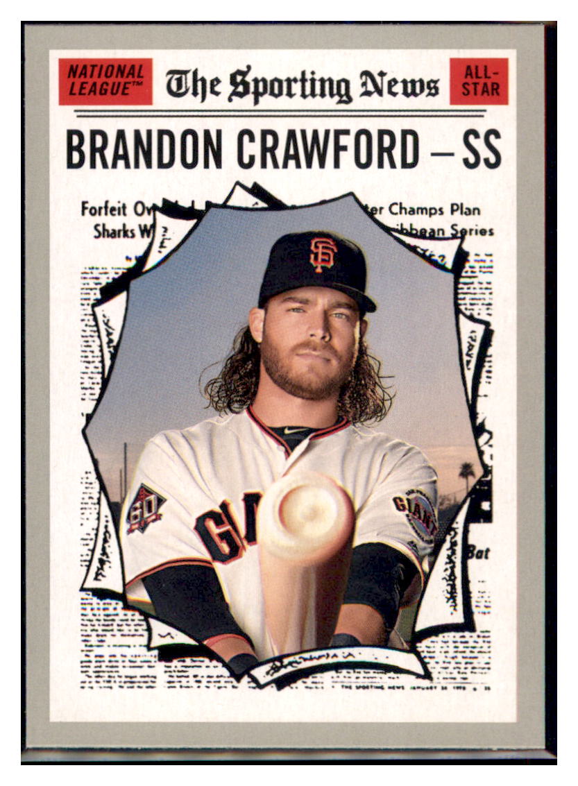 2019 Topps Heritage Brandon Crawford    San Francisco Giants #364 Baseball card Sporting News TMH1C simple Xclusive Collectibles
