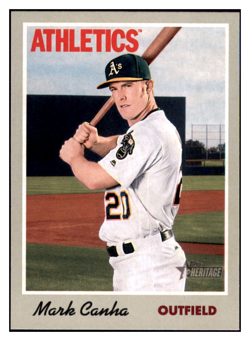 2019 Topps Heritage Mark Canha Oakland Athletics #102 Baseball card TMH1C_1a simple Xclusive Collectibles