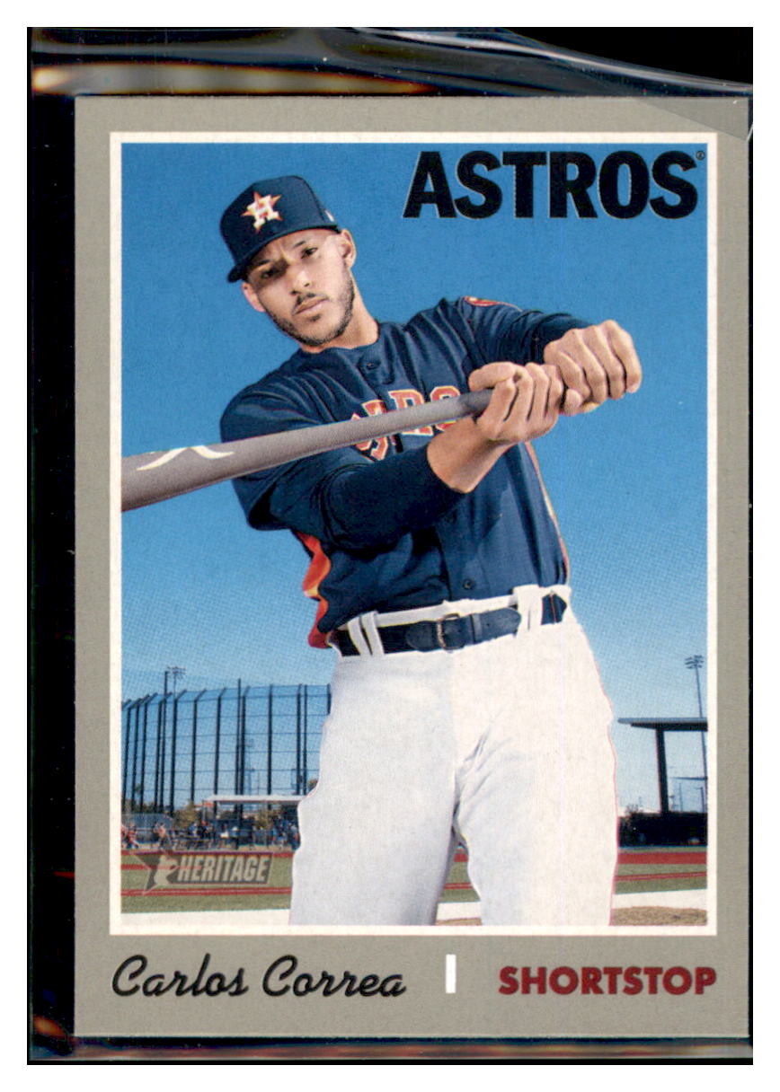 2019 Topps Heritage Carlos Correa Houston Astros #423 Baseball card TMH1C simple Xclusive Collectibles