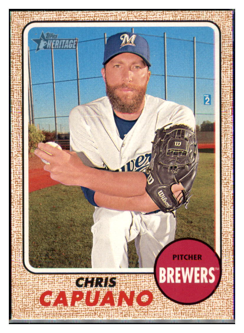 2017 Topps Heritage Chris Capuano    Milwaukee Brewers #174 Baseball card   TMH1C simple Xclusive Collectibles