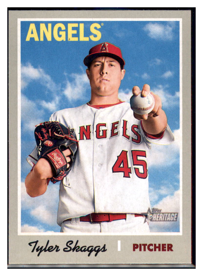 2019 Topps Heritage Tyler Skaggs    Los Angeles Angels #326 Baseball
  card   TMH1C simple Xclusive Collectibles   