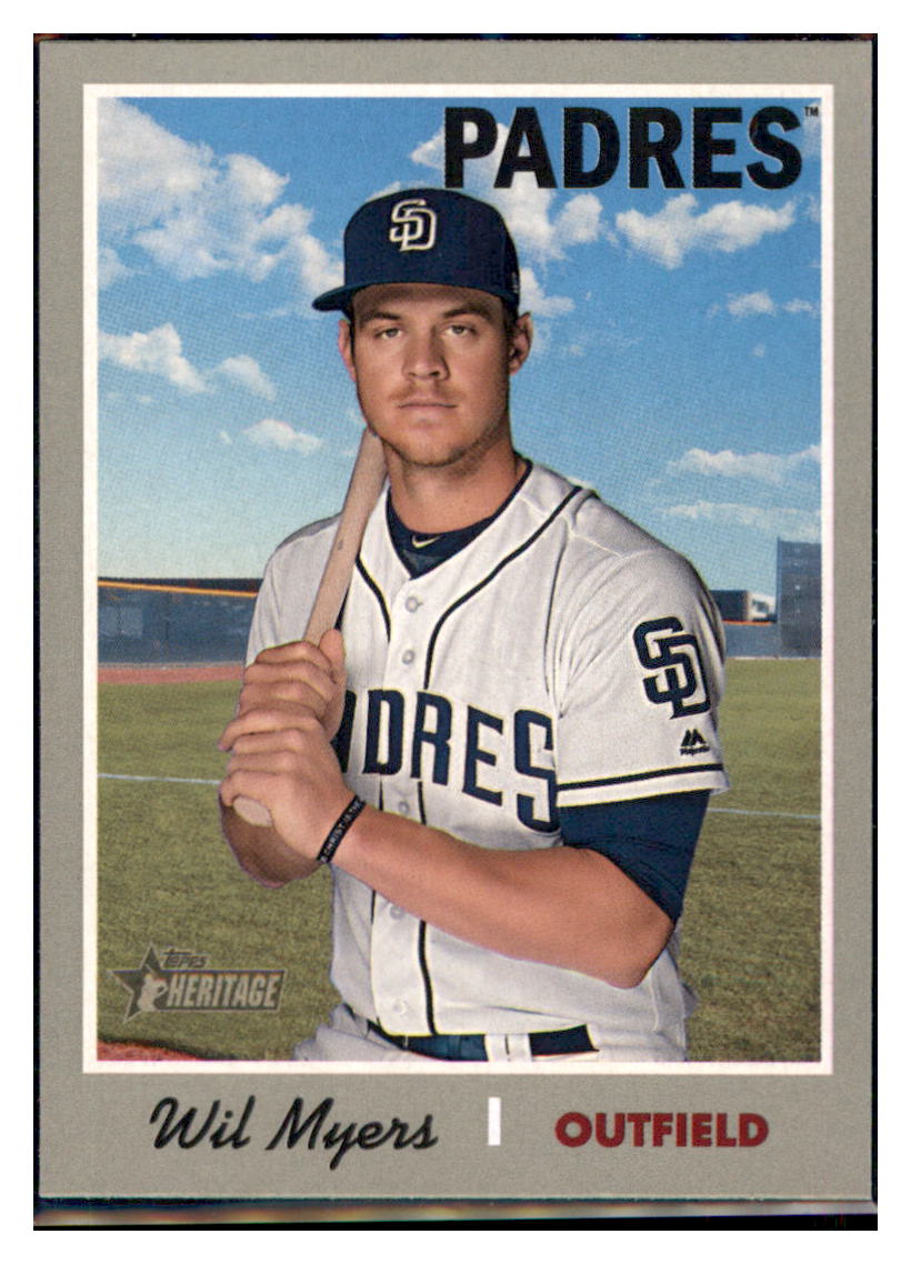 2019 Topps Heritage Wil Myers San Diego Padres #494 Baseball card TMH1C simple Xclusive Collectibles