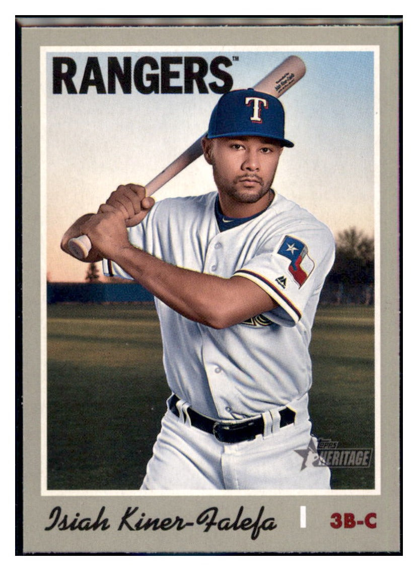 2019 Topps Heritage Isiah Kiner-Falefa Texas Rangers #285 Baseball card  TMH1C