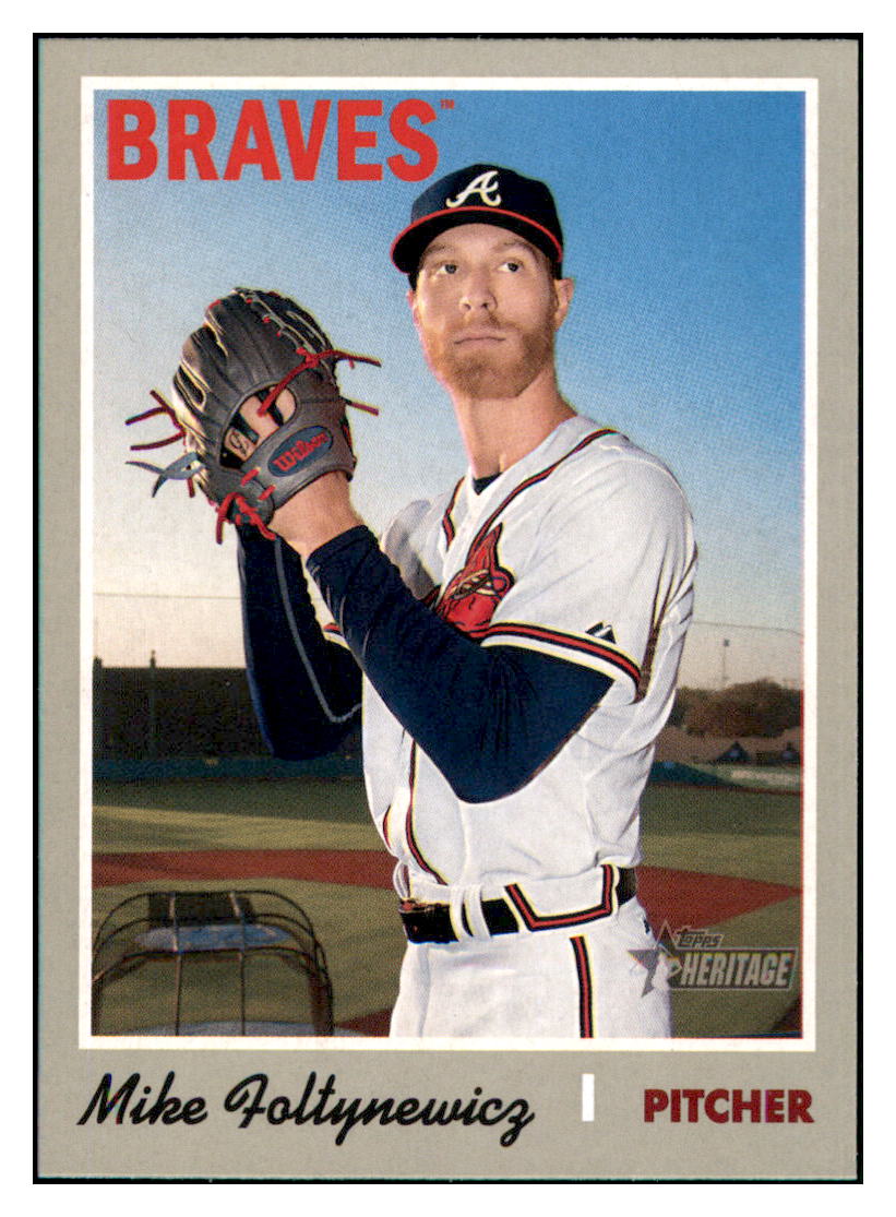 2019 Topps Heritage Mike Foltynewicz Atlanta Braves #327 Baseball card TMH1C_1a simple Xclusive Collectibles