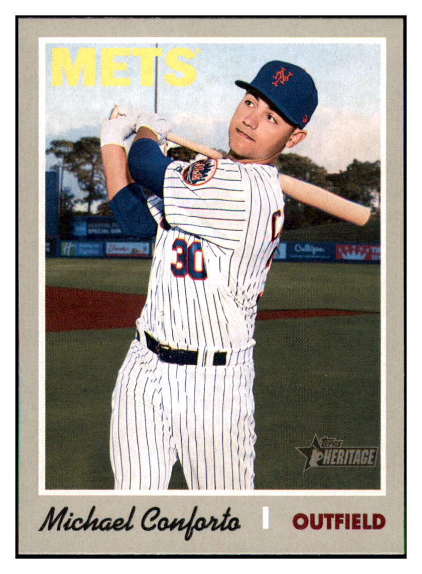 2019 Topps Heritage Michael Conforto    New York Mets #137 Baseball card   TMH1C simple Xclusive Collectibles