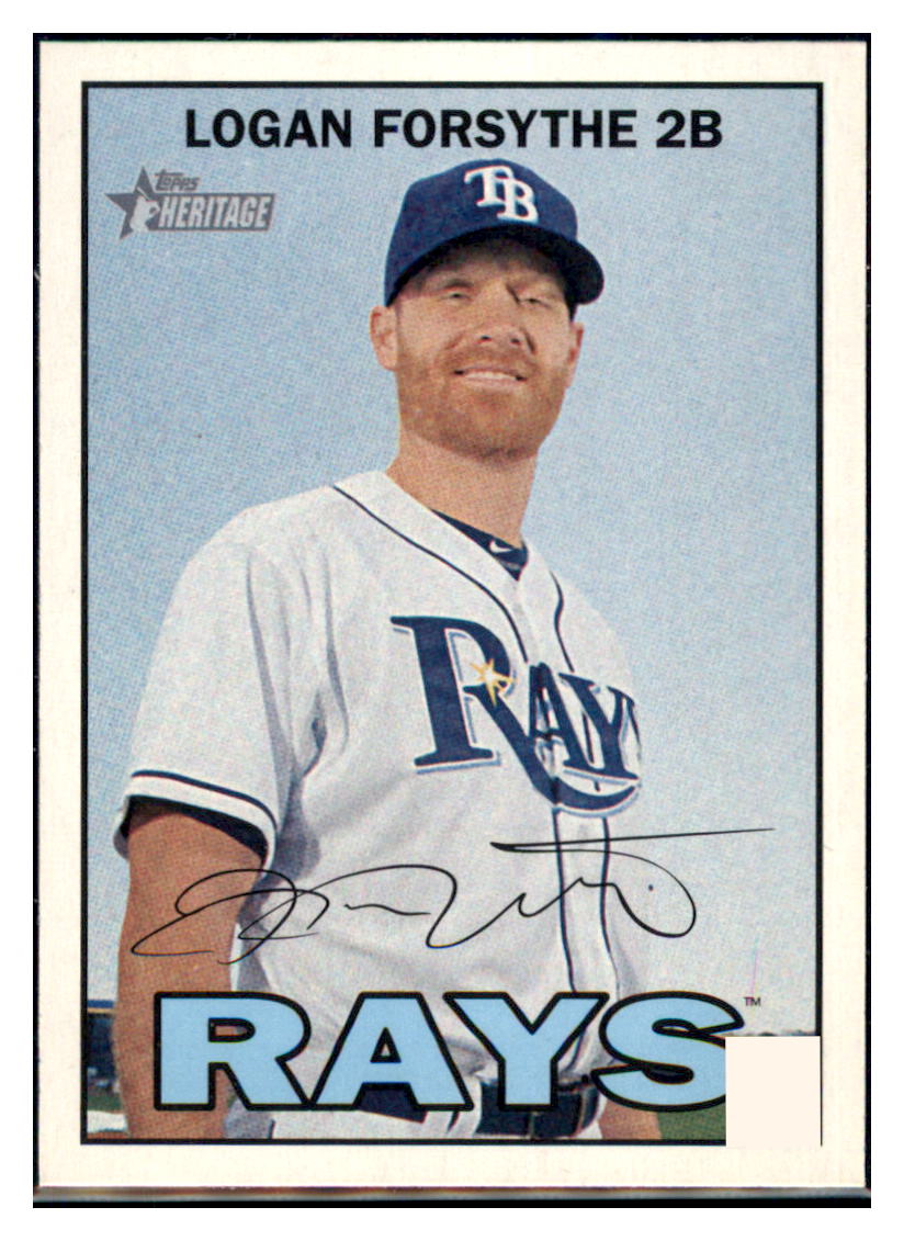 2016 Topps Heritage Logan Forsythe    Tampa Bay Rays #2 Baseball card   TMH1C simple Xclusive Collectibles