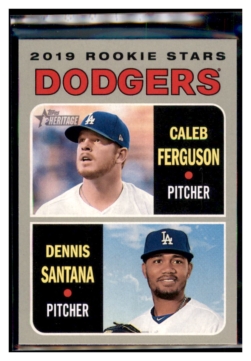 2019 Topps Heritage Dennis Santana /
  Caleb Ferguson CPC, RC, RS    Los
  Angeles Dodgers #131 Baseball card  
  TMH1C simple Xclusive Collectibles   